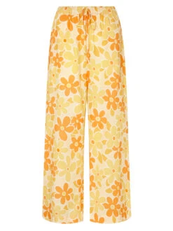 Alba Yellow Floral Print Drawstring Trousers -New Modern Dress Sales alba yellow floral print drawstring trousers by kitri studio 41289096003884