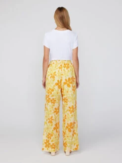 Alba Yellow Floral Print Drawstring Trousers -New Modern Dress Sales alba yellow floral print drawstring trousers by kitri studio 41289098395948