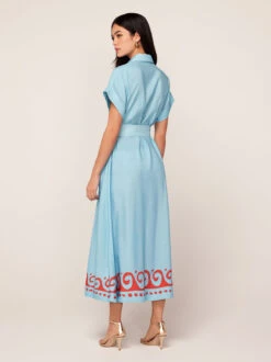 Alessandra Blue Wave Print Midi Shirt Dress 8 Alessandra Blue Wave Print Midi Shirt Dress -New Modern Dress Sales alessandra blue wave print midi shirt dress by kitri studio 44978231738668