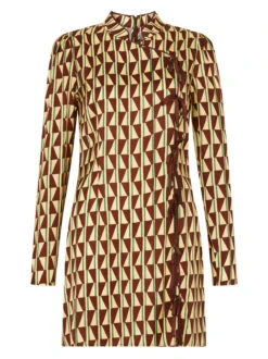 Allegra Chocolate Tile Print Mini Dress -New Modern Dress Sales allegra chocolate tile print mini dress by kitri studio 29136631595059