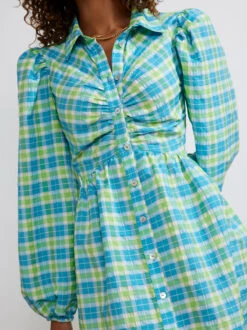 Amina Blue Seersucker Shirt Dress -New Modern Dress Sales amina blue seersucker shirt dress by kitri studio 40242230526252