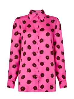 Angela Pink Retro Floral Shirt -New Modern Dress Sales angela pink retro floral shirt by kitri studio 29468964651059