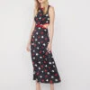 Annette Red Heart Print Dress