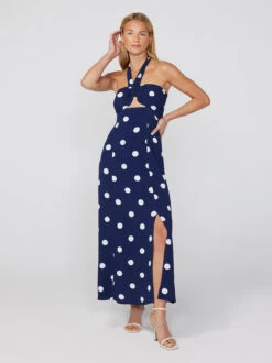Anouk Navy Polka Dot Halterneck Dress -New Modern Dress Sales anouk navy polka dot halterneck dress by kitri studio 41167841198380