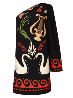 Antonia Black Cygnus And Lyra Print Mini Dress -New Modern Dress Sales antonia black cygnus and lyra print mini dress by kitri studio 44961386496300