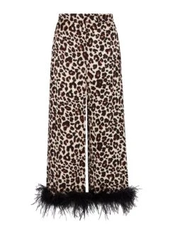 Apollo Leopard Print Feather Trousers -New Modern Dress Sales apollo leopard print feather trousers by kitri studio 43822424064300