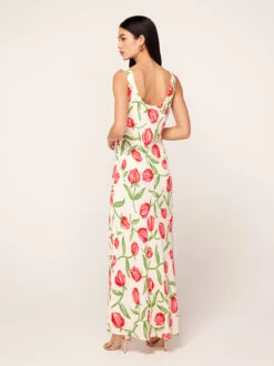 Araminta Ivory Tulip Print Midi Dress -New Modern Dress Sales araminta ivory tulip print midi dress by kitri studio 43935322734892