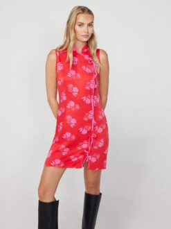 Aubrey Red Floral Mini Dress