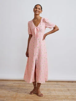 Bell Pink Daisy Midi Dress -New Modern Dress Sales bell pink daisy midi dress by kitri studio 28838830637107