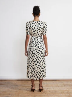 Bell Tie Front Animal Spot Midi Dress -New Modern Dress Sales bell tie front animal spot midi dress by kitri studio 29136471457843