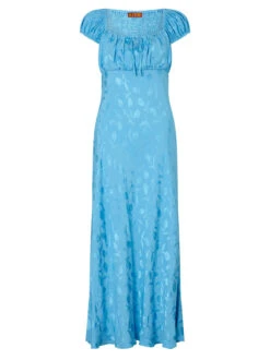 Bess Sky Blue Tulip Jacquard Maxi Dress -New Modern Dress Sales bess sky blue tulip jacquard maxi dress by kitri studio 43937918877996