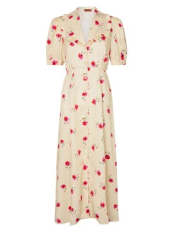 Bethany Pansy Print Tea Dress -New Modern Dress Sales bethany pansy print tea dress by kitri studio 41160833728812