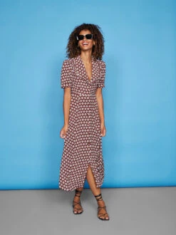 Bethany Polka Floral Tea Dress -New Modern Dress Sales bethany polka floral tea dress by kitri studio 44501808972076