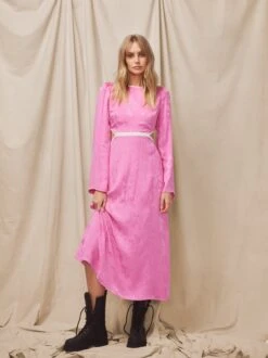 Blythe Pink Floral Jacquard Dress -New Modern Dress Sales blythe pink floral jacquard dress by kitri studio 43312052273452