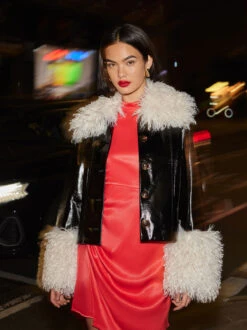 Bonnie Black Vinyl Jacket -New Modern Dress Sales bonnie black vinyl jacket by kitri studio 43145972744492