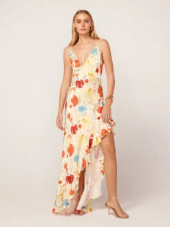 Brigitte Pastel Floral Jacquard Maxi Dress -New Modern Dress Sales brigitte pastel floral jacquard maxi dress by kitri studio 45073197007148