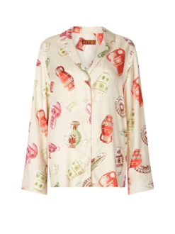 Cady Ivory Pottery Print Shirt -New Modern Dress Sales cady ivory pottery print shirt by kitri studio 44959580356908