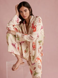 Cady Ivory Pottery Print Shirt