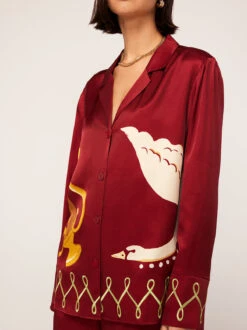 Cady Merlot Cygnus And Lyra Embroidered Shirt -New Modern Dress Sales cady merlot cygnus and lyra embroidered shirt by kitri studio 44978494472492