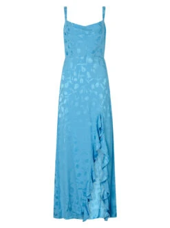Carissa Sky Blue Tulip Jacquard Maxi Dress -New Modern Dress Sales carissa sky blue tulip jacquard maxi dress by kitri studio 44022778200364