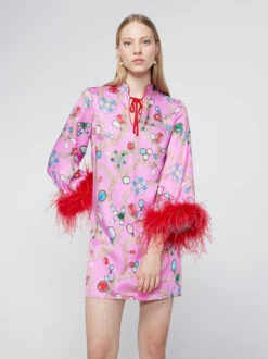 Carlotta Pink Chain Print Mini Dress -New Modern Dress Sales carlotta pink chain print mini dress by kitri studio 42066684674348