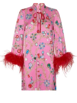 Carlotta Pink Chain Print Mini Dress -New Modern Dress Sales carlotta pink chain print mini dress by kitri studio 42066704040236