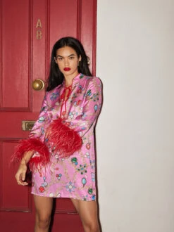 Carlotta Pink Chain Print Mini Dress -New Modern Dress Sales carlotta pink chain print mini dress by kitri studio 43175491797292