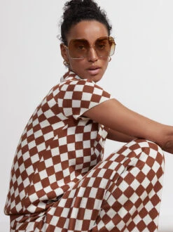 Catalina Checker Knit Top -New Modern Dress Sales catalina checker knit top by kitri studio 29131100586035