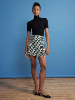 Christa Green Tile Print Mini Skirt -New Modern Dress Sales christa green tile print mini skirt by kitri studio 29136549871667
