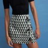 Christa Green Tile Print Mini Skirt