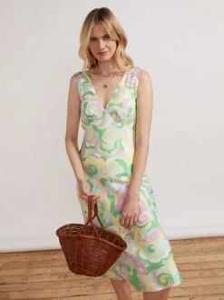 Claire Multi Floral Swirl Slip Dress