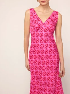 Claire Pink Heart Print Slip Dress -New Modern Dress Sales claire pink heart print slip dress by kitri studio 44354791899436
