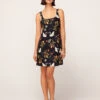 Connie Black Cygnus And Lyra Print Mini Dress