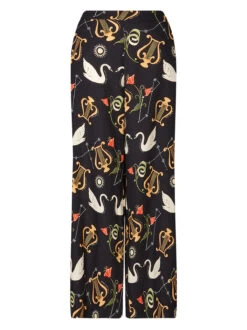 Cosima Black Cygnus And Lyra Print Trousers -New Modern Dress Sales cosima black cygnus and lyra print trousers by kitri studio 44982418047276