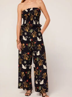 Cosima Black Cygnus And Lyra Print Trousers -New Modern Dress Sales cosima black cygnus and lyra print trousers by kitri studio 44982424174892