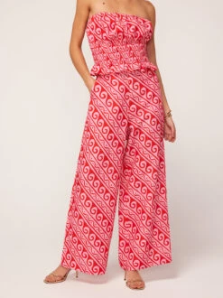 Cosima Pink Wave Print Trousers