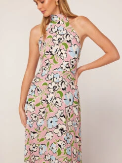 Dakota Pink Floral Print Halterneck Maxi Dress -New Modern Dress Sales dakota pink floral print halterneck maxi dress by kitri studio 44982279045420
