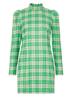 Danika Green Check Flannel Mini Dress -New Modern Dress Sales danika green check flannel mini dress by kitri studio 29136790913075