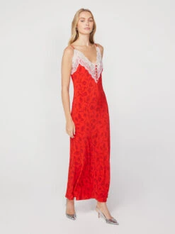Daphne Red Tulip Print Maxi Slip Dress -New Modern Dress Sales daphne red tulip print maxi slip dress by kitri studio 43895596351788