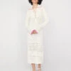Delilah Ivory Crochet Knit Dress