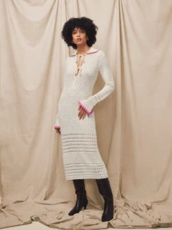 Delilah Ivory Crochet Knit Dress -New Modern Dress Sales delilah ivory crochet knit dress by kitri studio 43505427480876