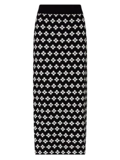 Delphine Black Floral Knit Midi Skirt -New Modern Dress Sales delphine black floral knit midi skirt by kitri studio 40260077945132