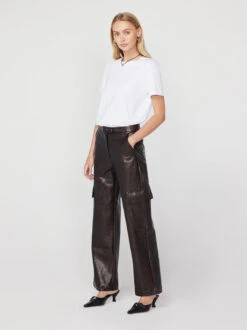 Denise Black Vinyl Cargo Trousers
