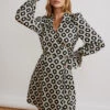 Diane Black Wallpaper Print Mini Wrap Dress