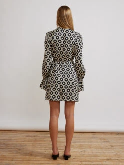 Diane Black Wallpaper Print Mini Wrap Dress -New Modern Dress Sales diane black wallpaper print mini wrap dress by kitri studio 29138546688051