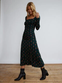 Diedre Navy Heart Print Jersey Dress -New Modern Dress Sales diedre navy heart print jersey dress by kitri studio 29471414714419