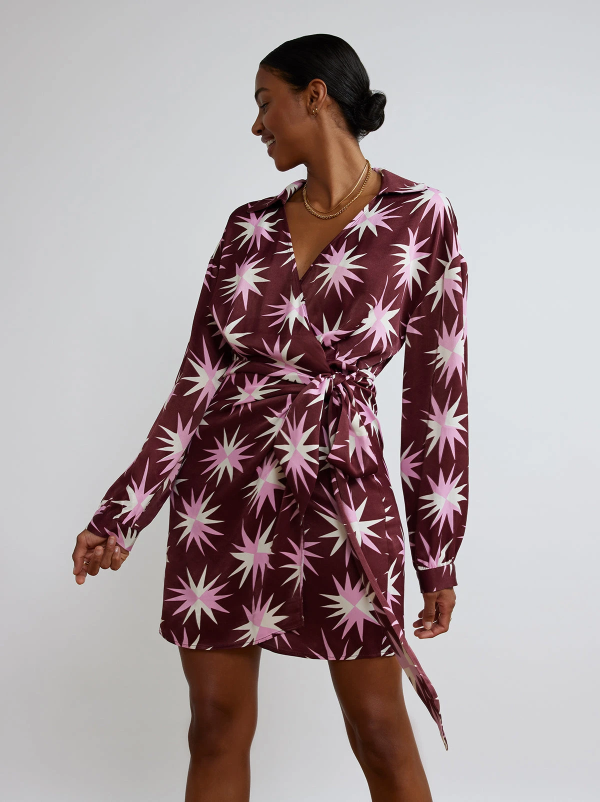 Donna Star Mini Wrap Dress 4 Donna Star Mini Wrap Dress - Image 4