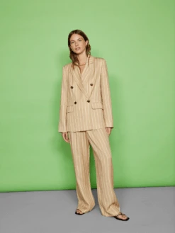 Edith Camel Stripe Wide-Leg Trousers -New Modern Dress Sales edith camel stripe wide leg trousers by kitri studio 40403540640044