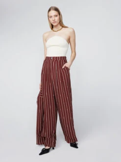 Edith Mocha Stripe Wide-Leg Trousers 7 Edith Mocha Stripe Wide-Leg Trousers -New Modern Dress Sales edith mocha stripe wide leg trousers by kitri studio 42063667790124