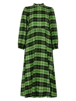 Elsa Frill Neck Green Check Midi Dress -New Modern Dress Sales elsa frill neck green check midi dress by kitri studio 28472942755891